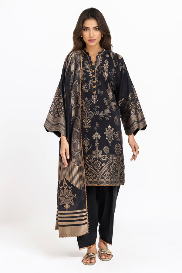 Black-Jacquard-3 Piece (WPS25JD3056) - Salai - Salai 