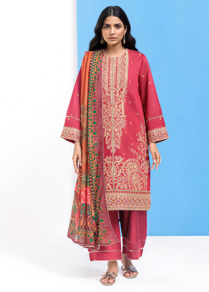 Red-Cotton Silk-3 Piece (WPS25FE3052) - Salai - Salai 
