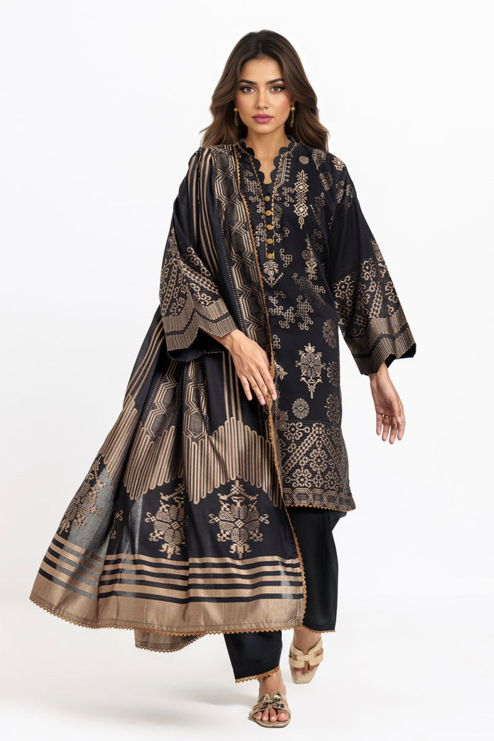 Black-Jacquard-3 Piece (WPS25JD3056) - Salai - Salai 