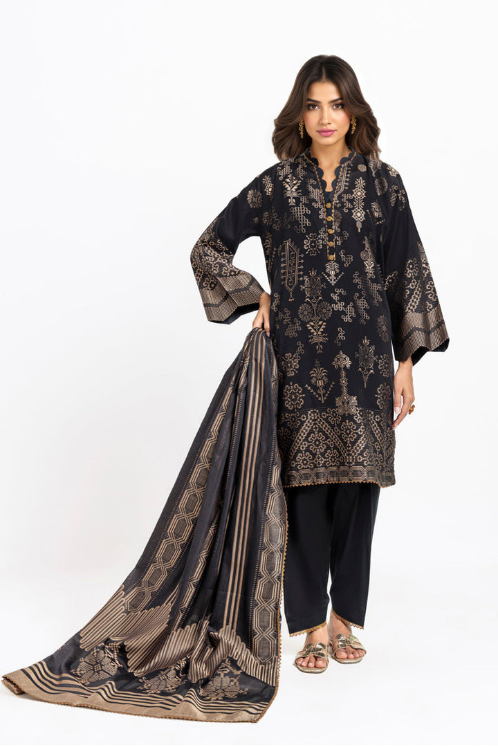 Black-Jacquard-3 Piece (WPS25JD3056) - Salai - Salai 