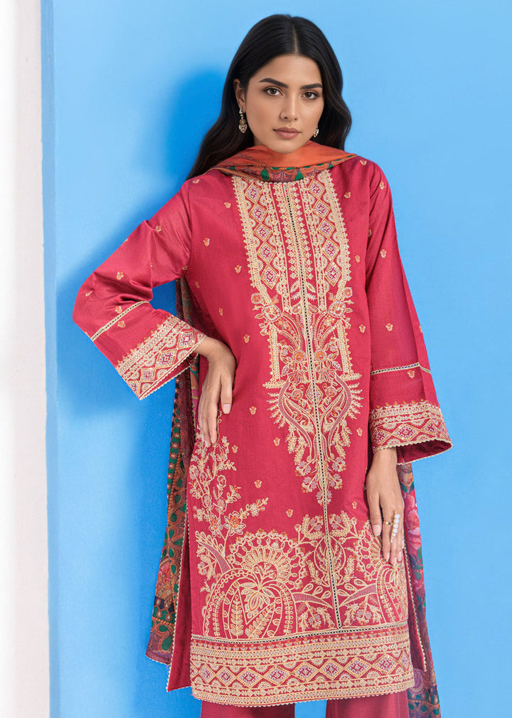 Red-Cotton Silk-3 Piece (WPS25FE3052) - Salai - Salai 