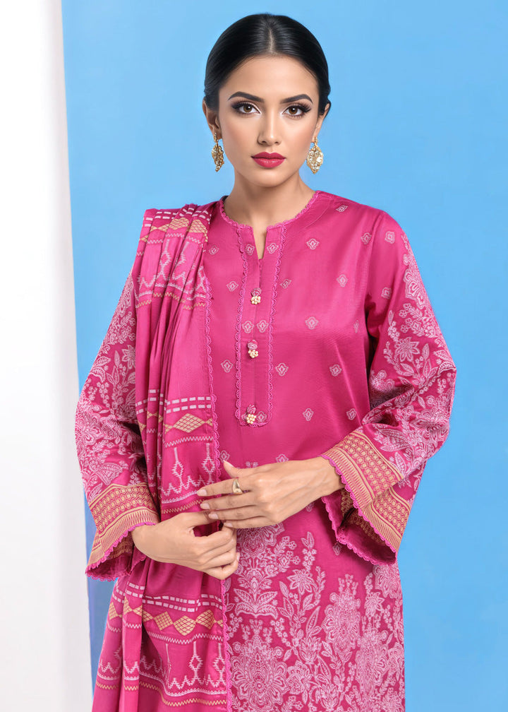 Pink-Jacquard-3 Piece (WPS25JD3064) - Salai - Salai 