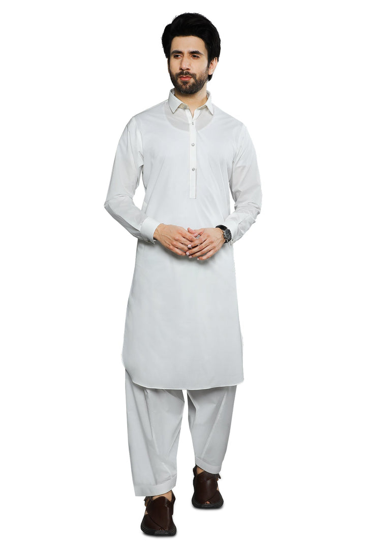 Men Shalwar Kameez EG3048 WHITE - Salai - Diners 