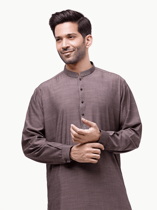 Men Kurta Shalwar EMTKS24-40997 - Salai - Edenrobe 