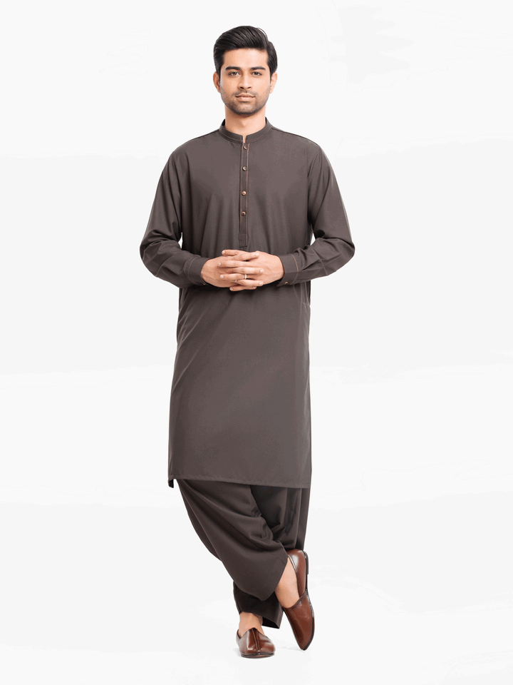 Men Kurta Shalwar EMTKS24-41057 - Salai - Edenrobe 