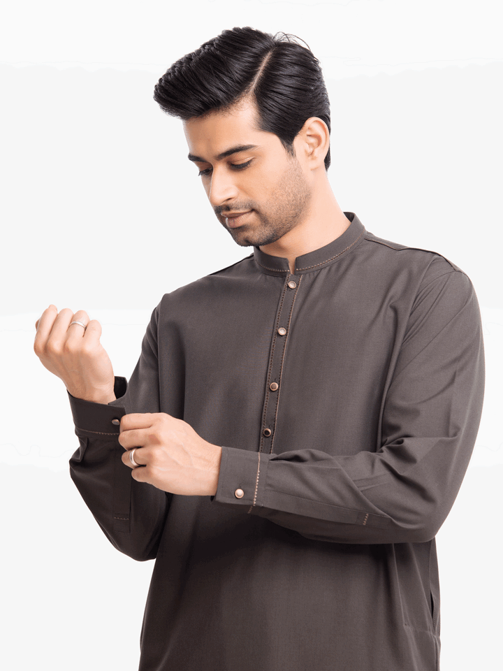 Men Kurta Shalwar EMTKS24-41057 - Salai - Edenrobe 