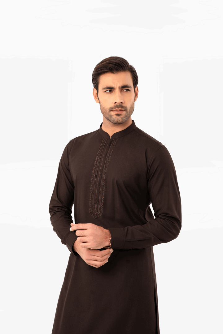 Men Kurta Shalwar EMTKS24W-41040 - Salai - Edenrobe 