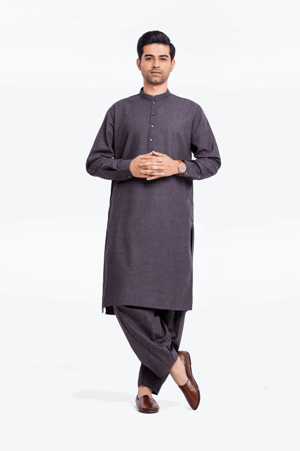 Men Kurta Shalwar EMTKS24W-41042 - Salai - Edenrobe 