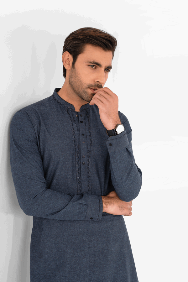 Men Kurta Shalwar EMTKS24W-41044 - Salai - Edenrobe 