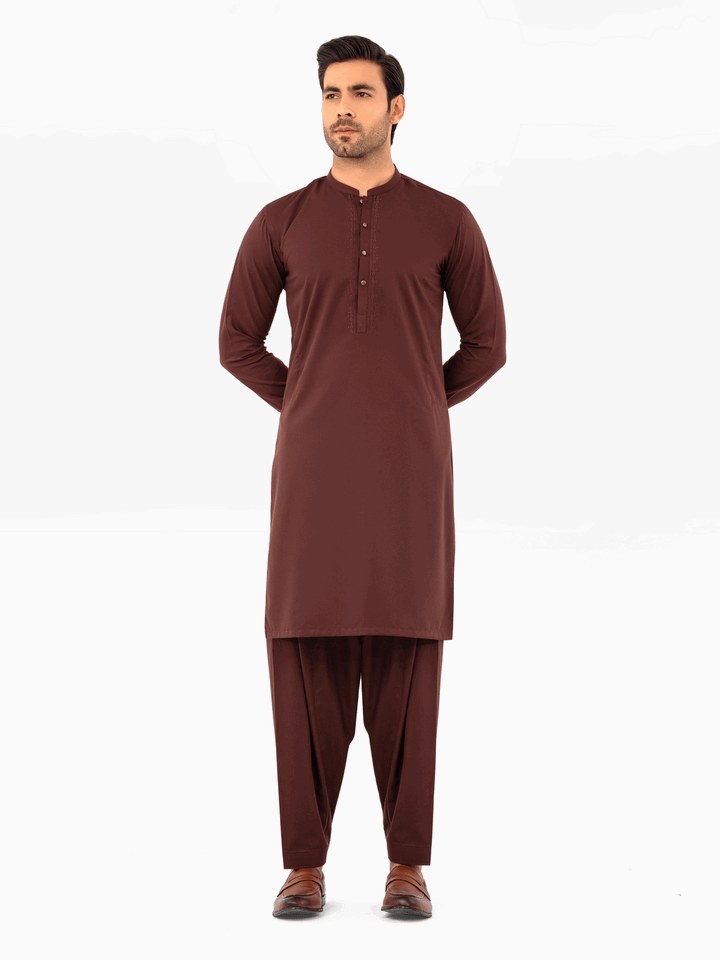 Men Kurta Shalwar EMTKS24W-41064 - Salai - Edenrobe 