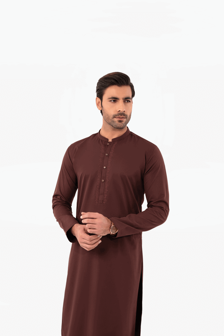 Men Kurta Shalwar EMTKS24W-41064 - Salai - Edenrobe 