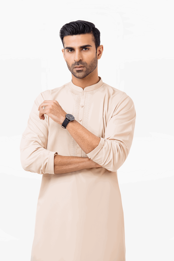 Men Kurta Shalwar EMTKS24W-41068 - Salai - Edenrobe 