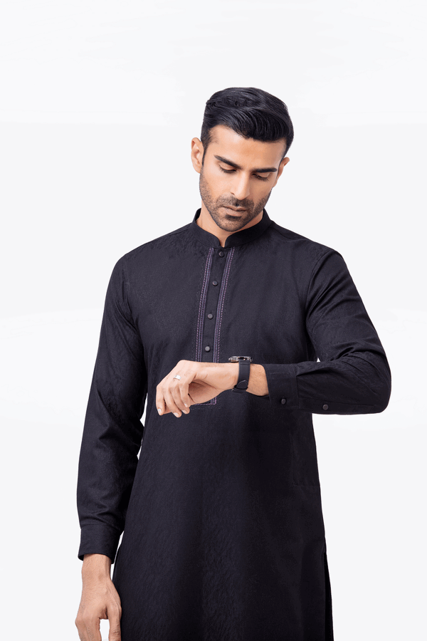 Men Kurta Pajama Tailored EMTSC24-104 - Salai - Edenrobe 