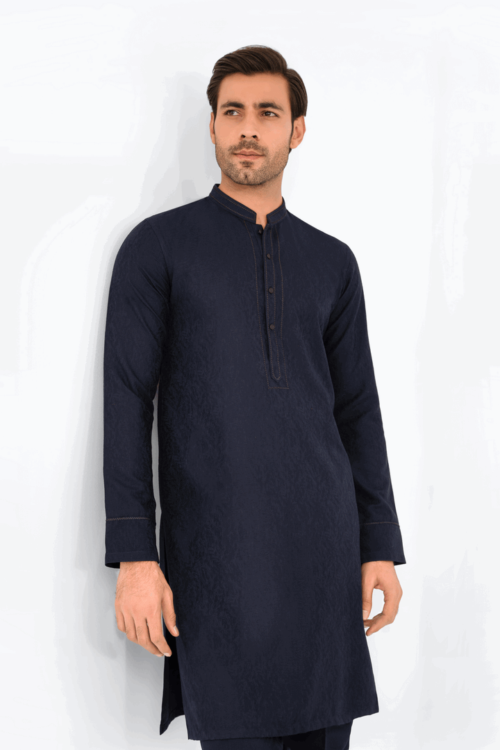 Men Kurta Pajama Tailored EMTSC24-105 - Salai - Edenrobe 