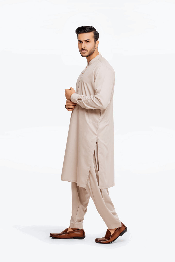 Men Kurta Shalwar Tailored EMTSW24-99362 - Salai - Edenrobe 