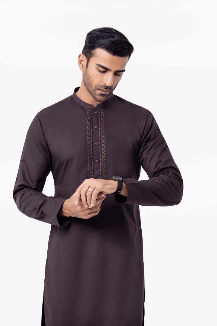 Men Kurta Pajama Tailored EMTSW24-99402 - Salai - Edenrobe 