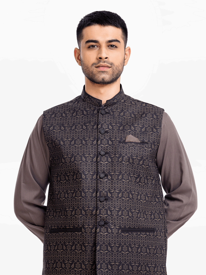 Men Waist Coat EMTWC24-35846 - Salai - Edenrobe 