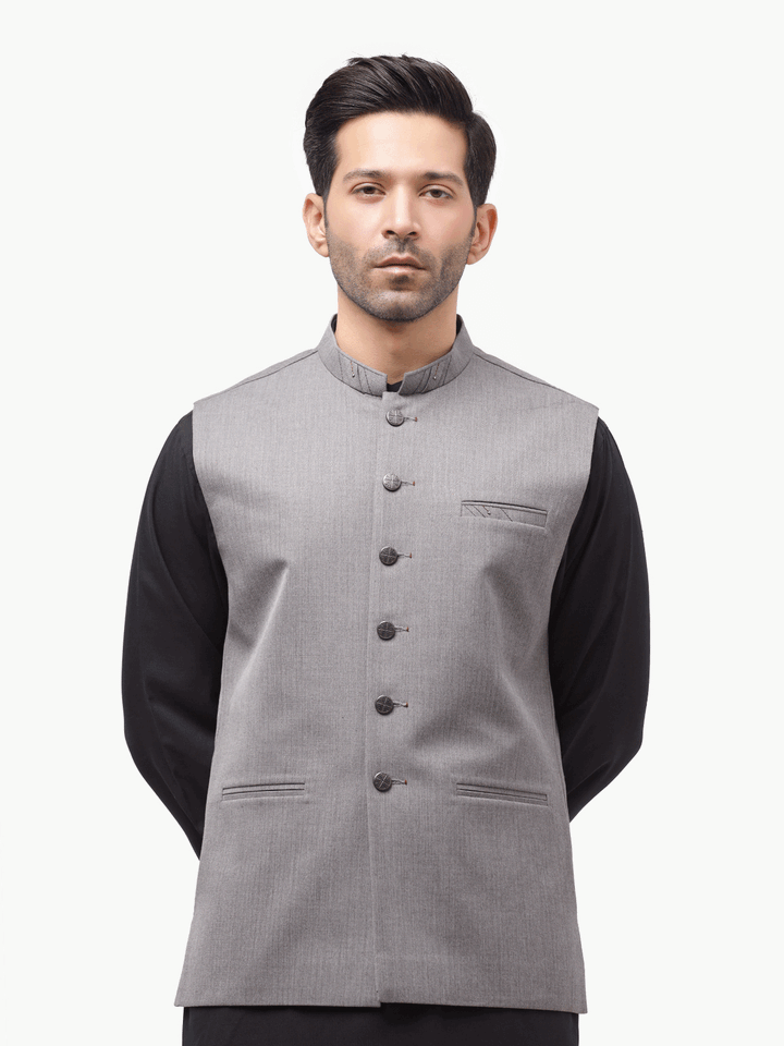 Men Waist Coat EMTWC24-35864 - Salai - Edenrobe 