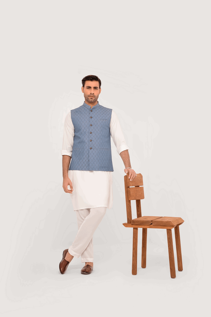 Men Waist Coat EMTWC24-35881 - Salai - Edenrobe 