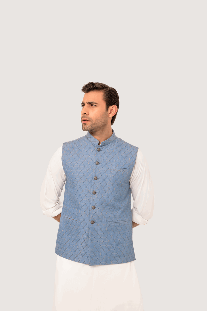 Men Waist Coat EMTWC24-35881 - Salai - Edenrobe 