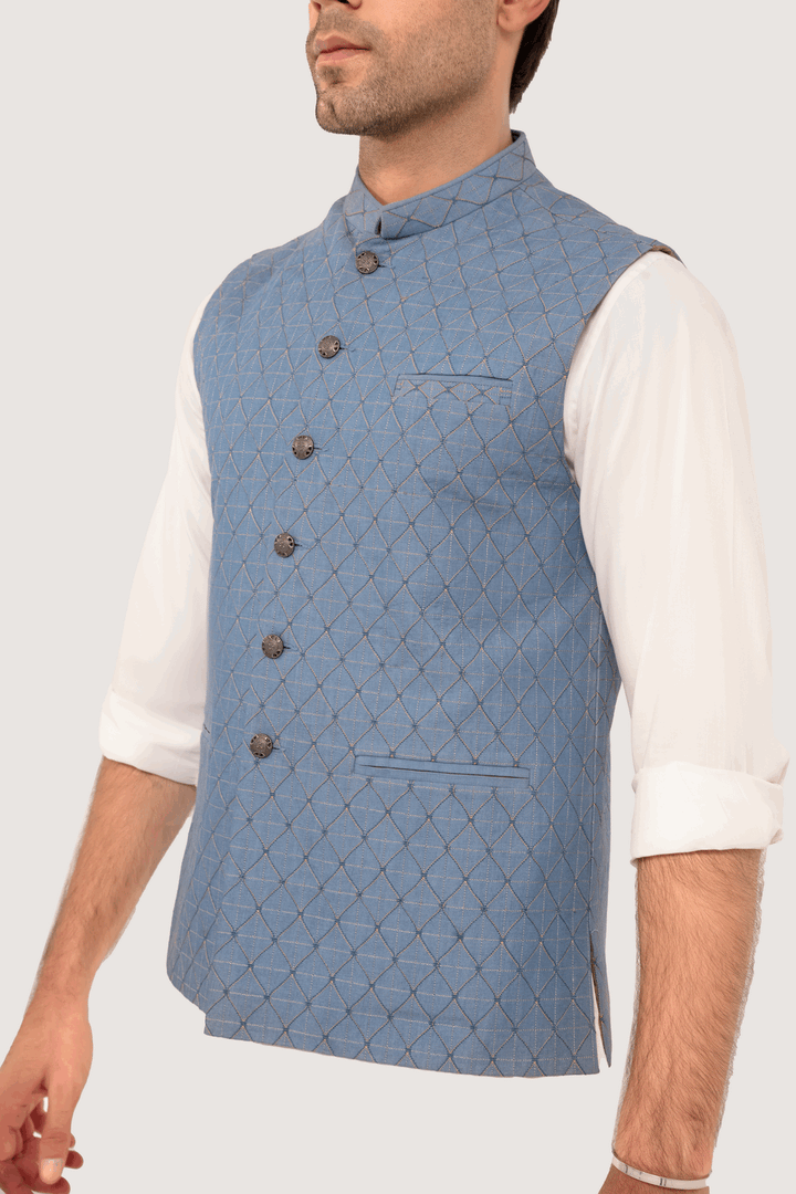 Men Waist Coat EMTWC24-35881 - Salai - Edenrobe 