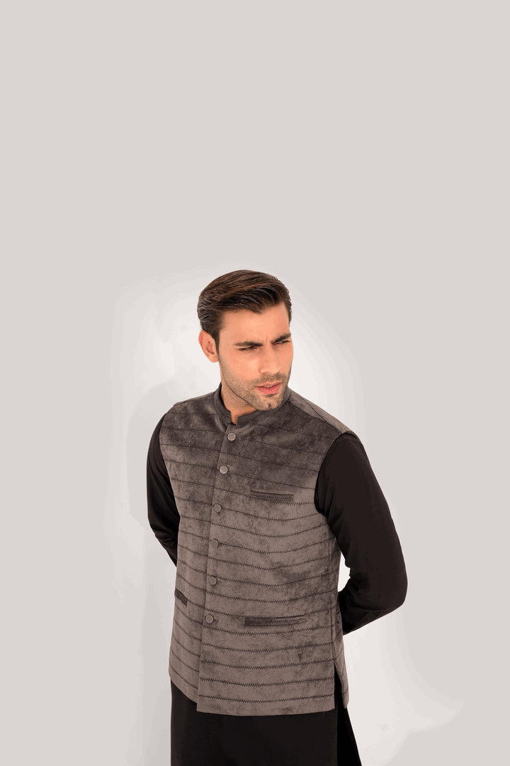 Men Waist Coat EMTWC24-35891 - Salai - Edenrobe 