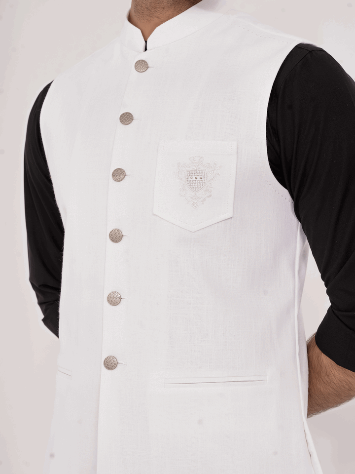 Men Waist Coat EMTWC24-35896 - Salai - Edenrobe 