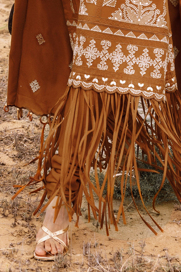 Gul Ahmed Stitched 3 Piece Pashmina AP-52004 J(56) - Salai - Gul Ahmed RTW Winter 2025 