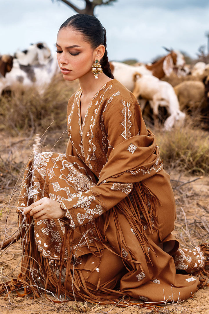 Gul Ahmed Stitched 3 Piece Pashmina AP-52004 J(56) - Salai - Gul Ahmed RTW Winter 2025 