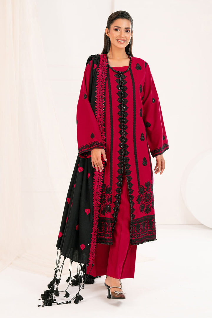 Gul Ahmed Stitched 3 Piece Pashmina AP-52005 J(65) - Salai - Gul Ahmed RTW Winter 2025 