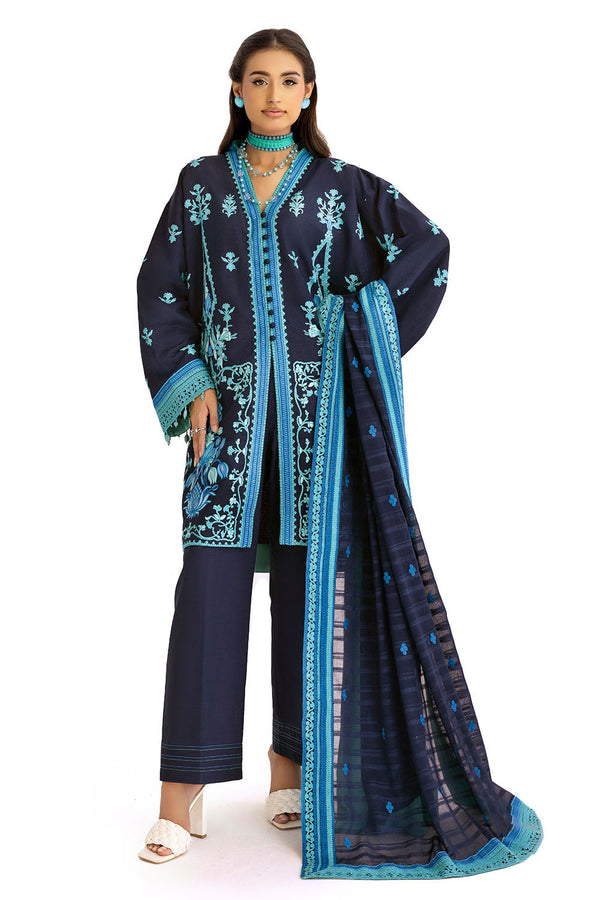 Gul Ahmed Stitched Khaddar 3 Piece K#52102 J(41) - Salai - Gul Ahmed RTW Winter 2025 