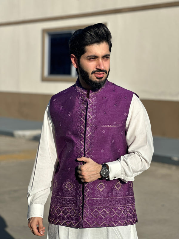 PURPLE-WAIST COAT-(BWR-512) - Salai - Bonanza 