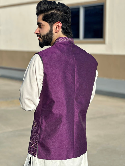 PURPLE-WAIST COAT-(BWR-512) - Salai - Bonanza 