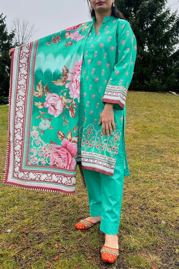 Gul Ahmed Stitched 3 Piece Khaddar K#42007L