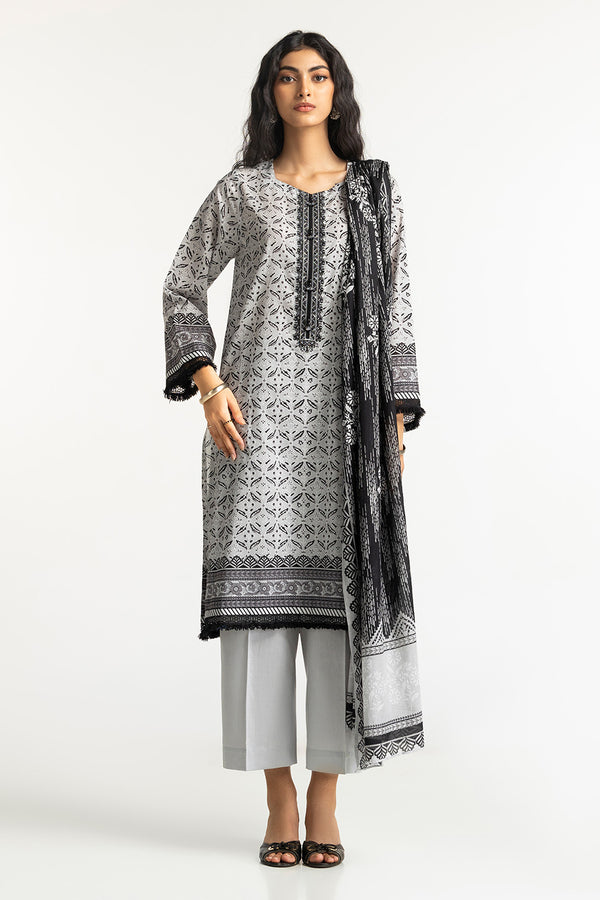 Gul Ahmed Black & White 3 Piece B-42028-244