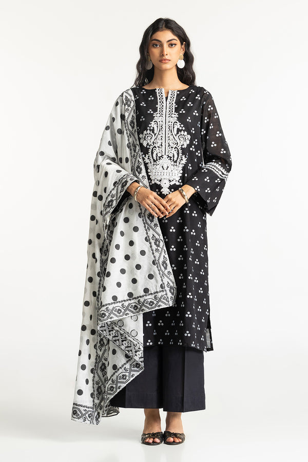 Gul Ahmed Black & White 3 Piece MJ-42022-257