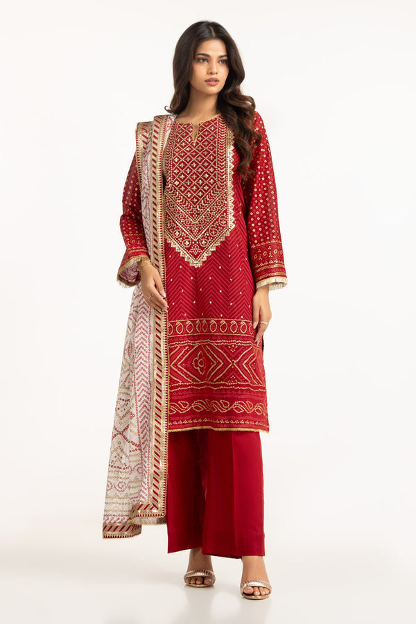 Gul Ahmed Stitched 3 Piece Festive BM-52022 J(72) - Salai - Gul Ahmed RTW Lawn 2025 