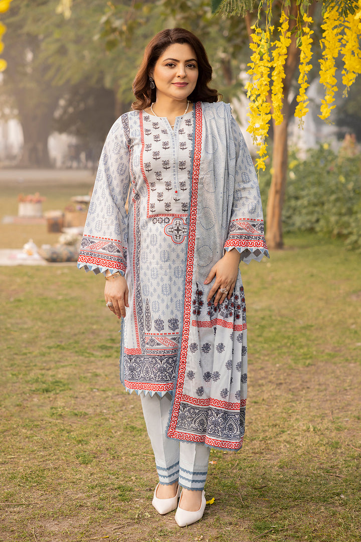 Gul Ahmed Stitched Lawn 2024 3 Piece CL-42138A - Salai - Salai 