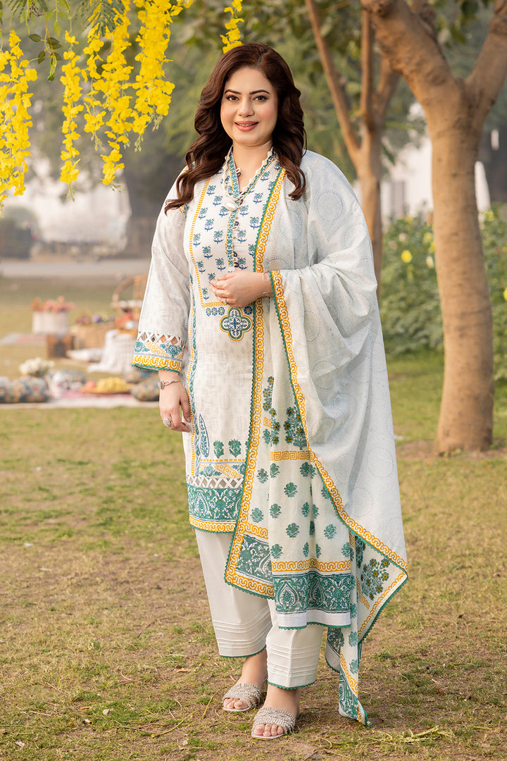 Gul Ahmed Stitched Lawn 2024 3 Piece CL-42138B - Salai - Salai 