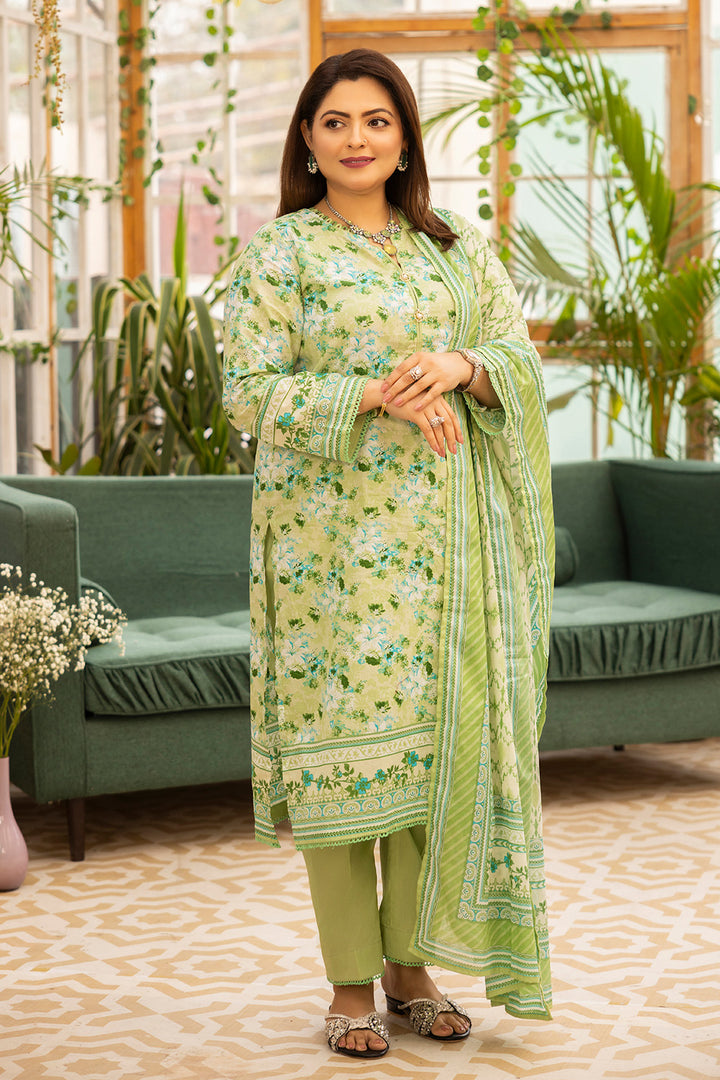 Gul Ahmed Stitched Lawn 2024 3 Piece CL-42077B - Salai - Salai 