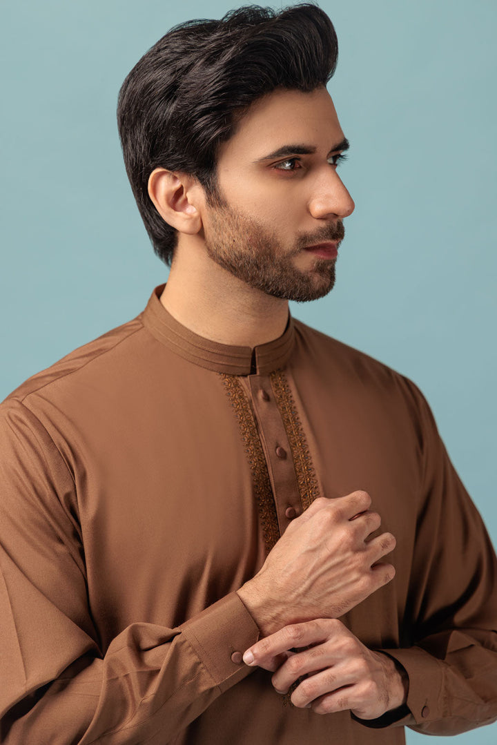 MEN KURTA SHALWAR N23 KSRW23-003 - Salai - Bonanza Satrangi 