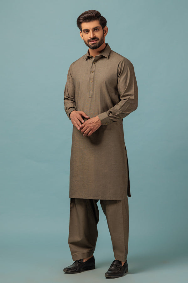 MEN KURTA SHALWAR N23 KSRW23-007 - Salai - Bonanza Satrangi 