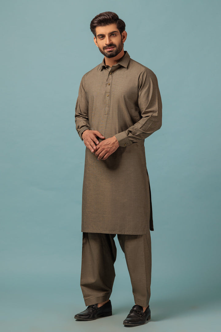 MEN KURTA SHALWAR N23 KSRW23-007 - Salai - Bonanza Satrangi 