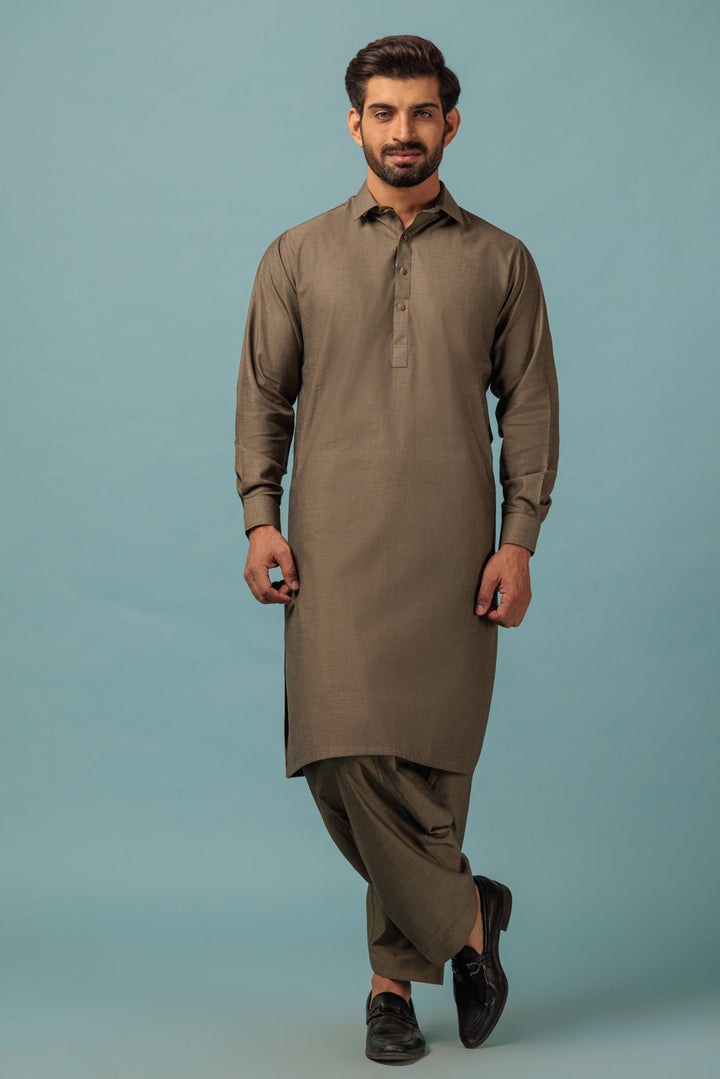 MEN KURTA SHALWAR N23 KSRW23-007 - Salai - Bonanza Satrangi 