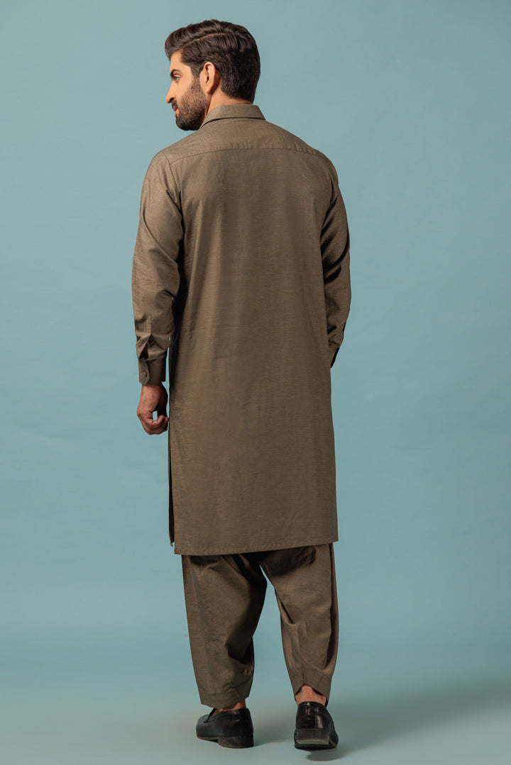 MEN KURTA SHALWAR N23 KSRW23-007 - Salai - Bonanza Satrangi 