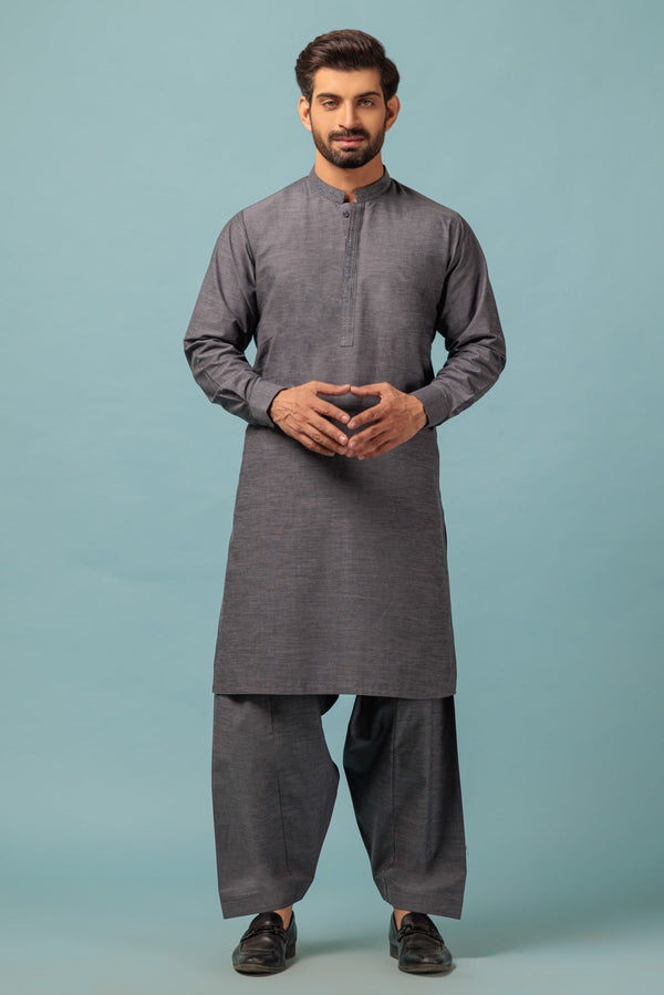 MEN KURTA SHALWAR N23 KSRW23-011 - Salai - Bonanza Satrangi 