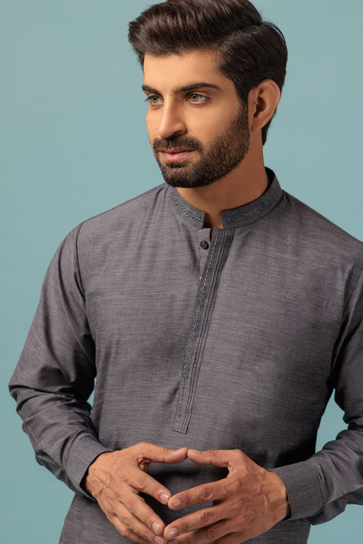 MEN KURTA SHALWAR N23 KSRW23-011 - Salai - Bonanza Satrangi 