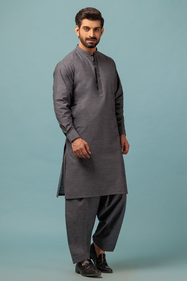 MEN KURTA SHALWAR N23 KSRW23-011 - Salai - Bonanza Satrangi 