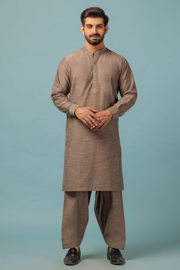 MEN KURTA SHALWAR N23 KSRW23-012 - Salai - Bonanza Satrangi 