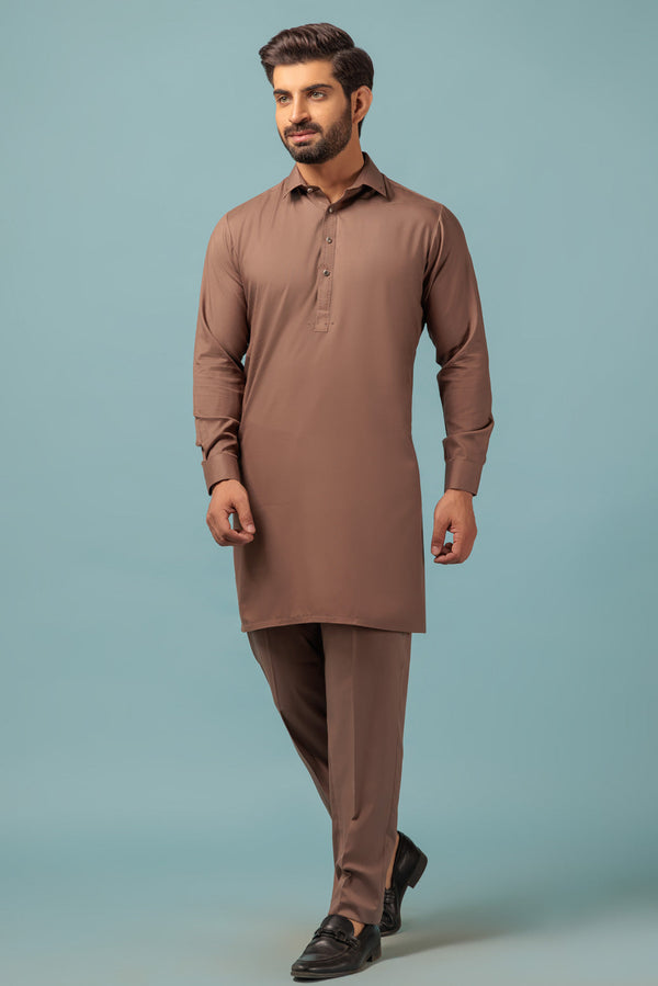 MEN KURTA SHALWAR N23 KSW23-004 - Salai - Bonanza Satrangi 